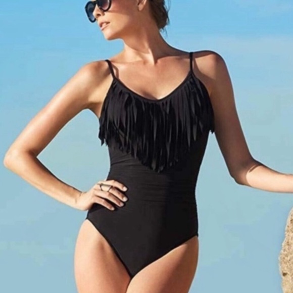 NWOT Magicsuit Solid Blair Fringe One Piece - Picture 16 of 16